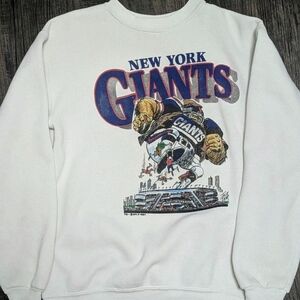 Woman's Vintage 90's New York Giants Jack Davis Stadium Kick Off Nutmeg Sweater